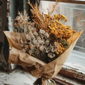 Szárított virágcsokrok